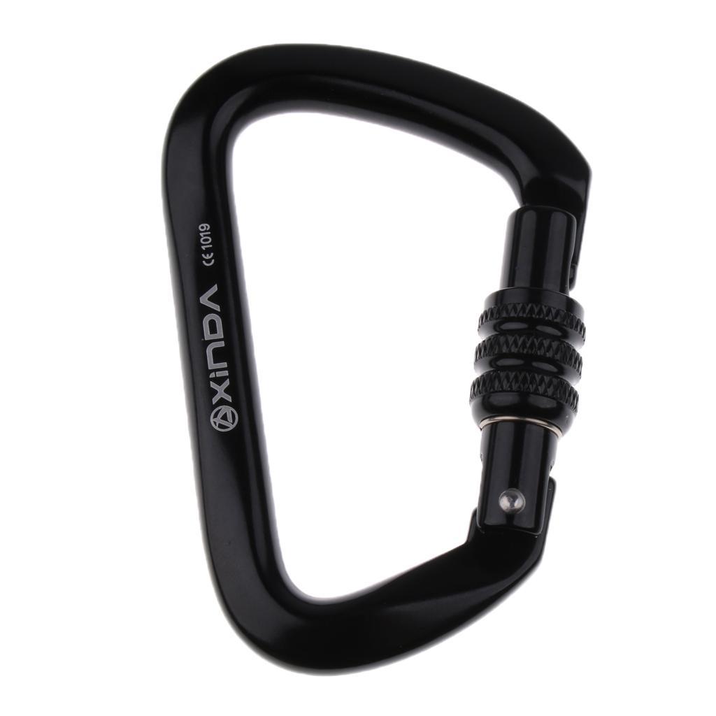 28KN Aluminum Screw Locking Carabiner + Aluminum Alloy Figure 8 Descender Climbing Hardware