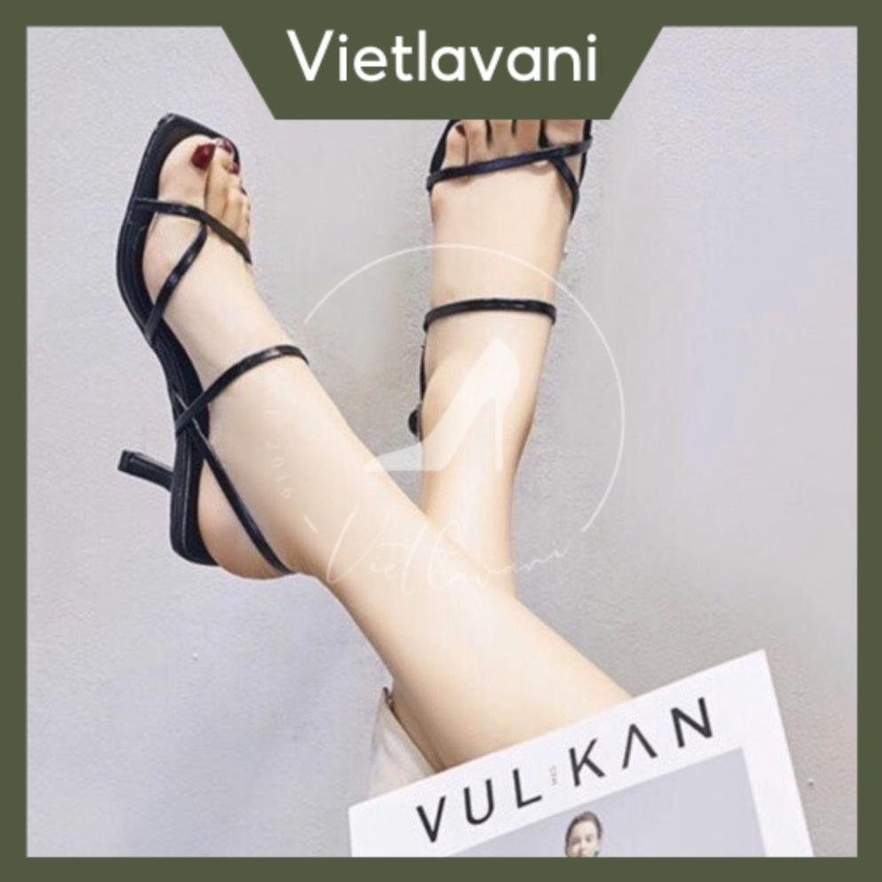 Hot 2023 Giày sandal nữ vietlavani mã S11 cao 5cm mũi hở gót nhọn hàng hot có 2 màu đen và trắng