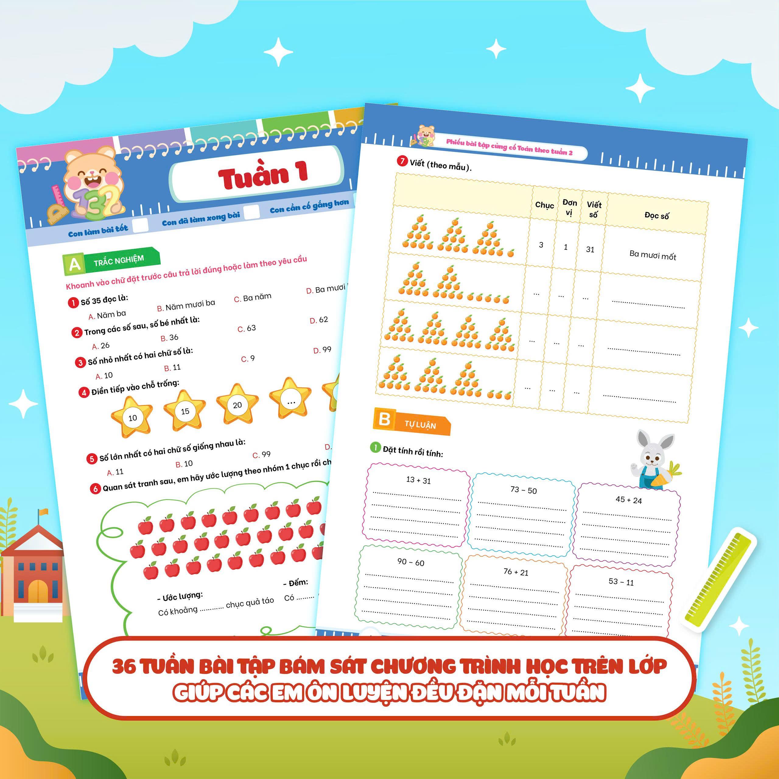 Sách - Phiếu Bài Tập Củng Cố Toán Theo Tuần 2