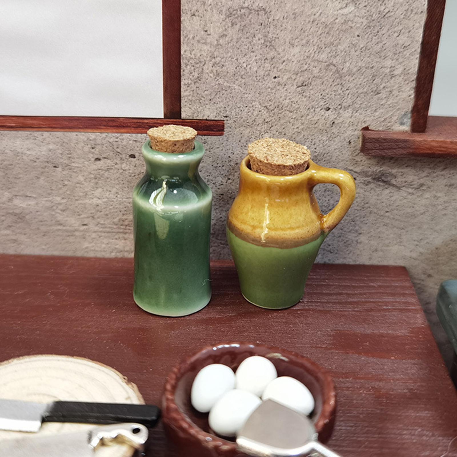 1/12 Dolls House Miniature Ceramics Pots Seasoning Jar 3.6cm
