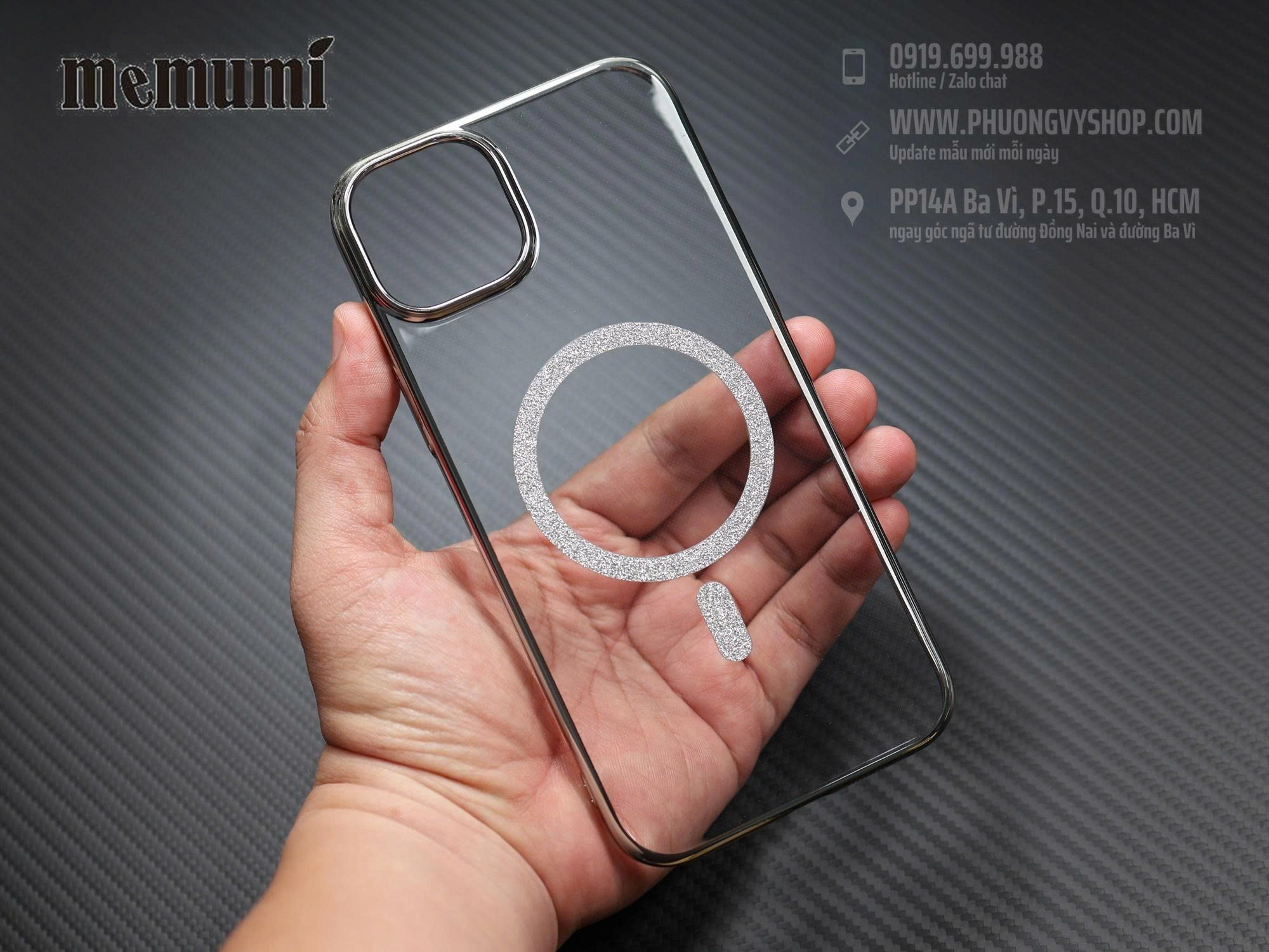 Ốp Memumi Kim tuyến hỗ trọ sạc từ tính dành iPhone 16 Pro  - Hàng nhập khẩu