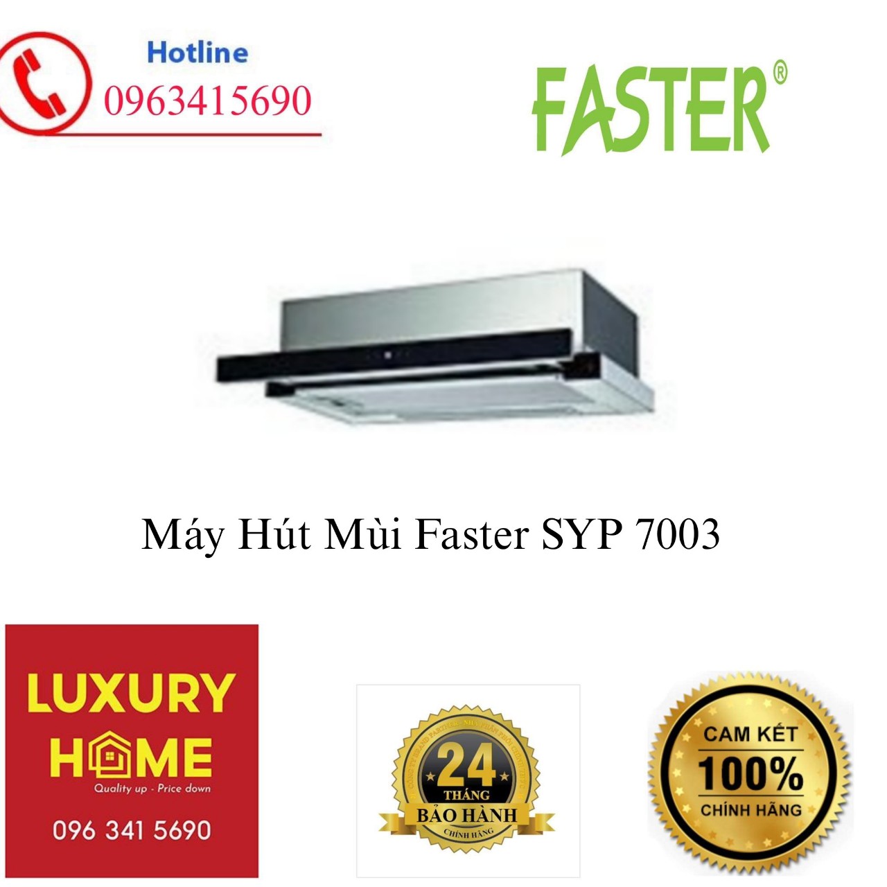 Máy Hút Mùi Faster SYP 7003 - Hàng chính hãng