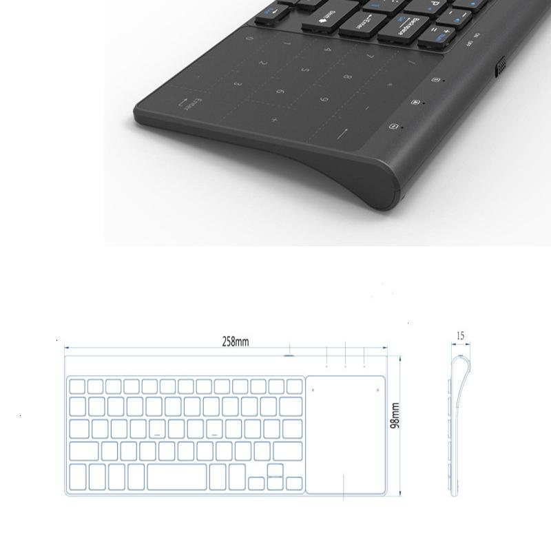 Bàn Phím Không Dây 2.4GHz Với Số Bàn Di Chuột Chuột 2 Trong 1 Mỏng Bàn Phím Số Cho Android Windows Máy Tính Để Bàn Laptop tivi Box
