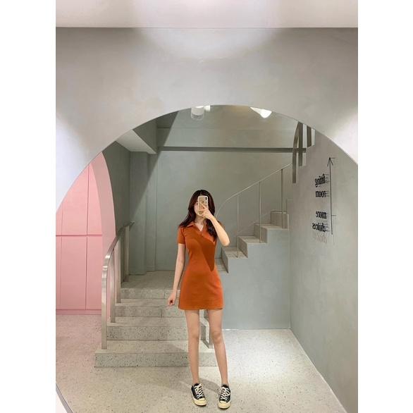 ️VÁY XOÈ CỔ SƠMI CAM ĐẦM DÁNG POLO ĐI CHƠI ĐI DẠO ĐI BIỂN️