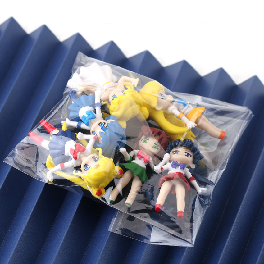 Bộ 6 đồ chơi mô hình Thủy Thủ Mặt Trăng Sailor Moon cao 7 cm