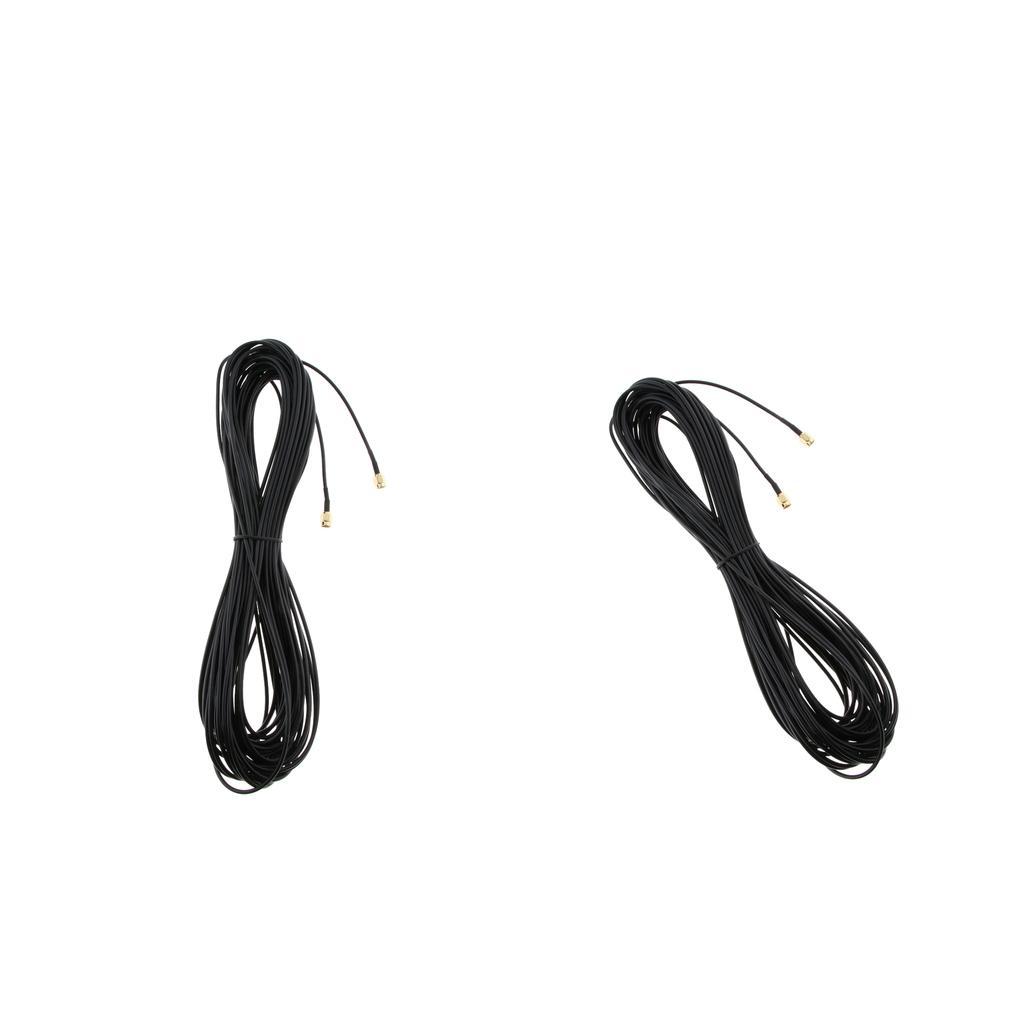 2Pcs Antenna Connector RP SMA Male to Male Extension Cable for WiFi Router