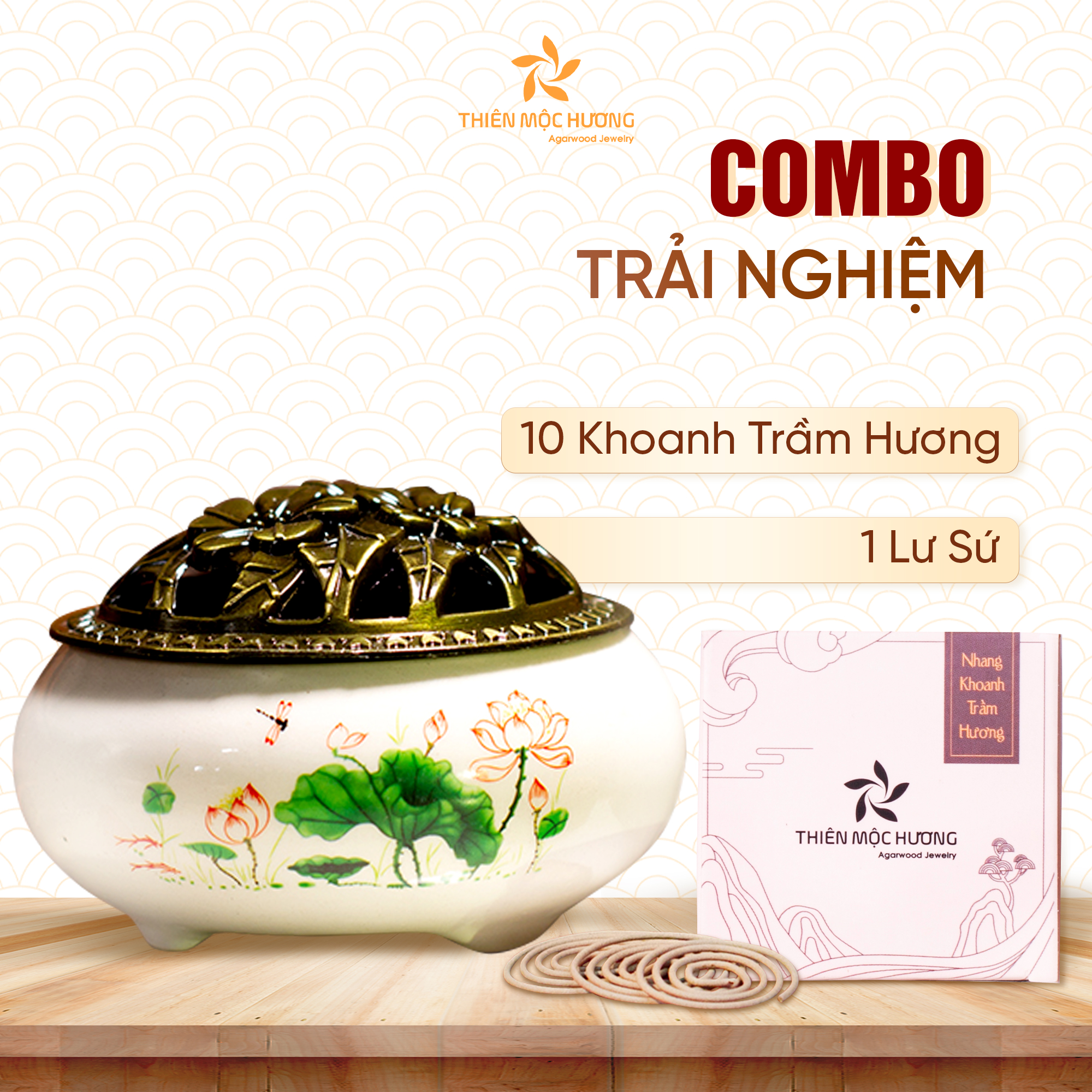 Combo trải nghiệm nhang trầm hương Thiên Mộc Hương xông thơm nhà, đón tài lộc