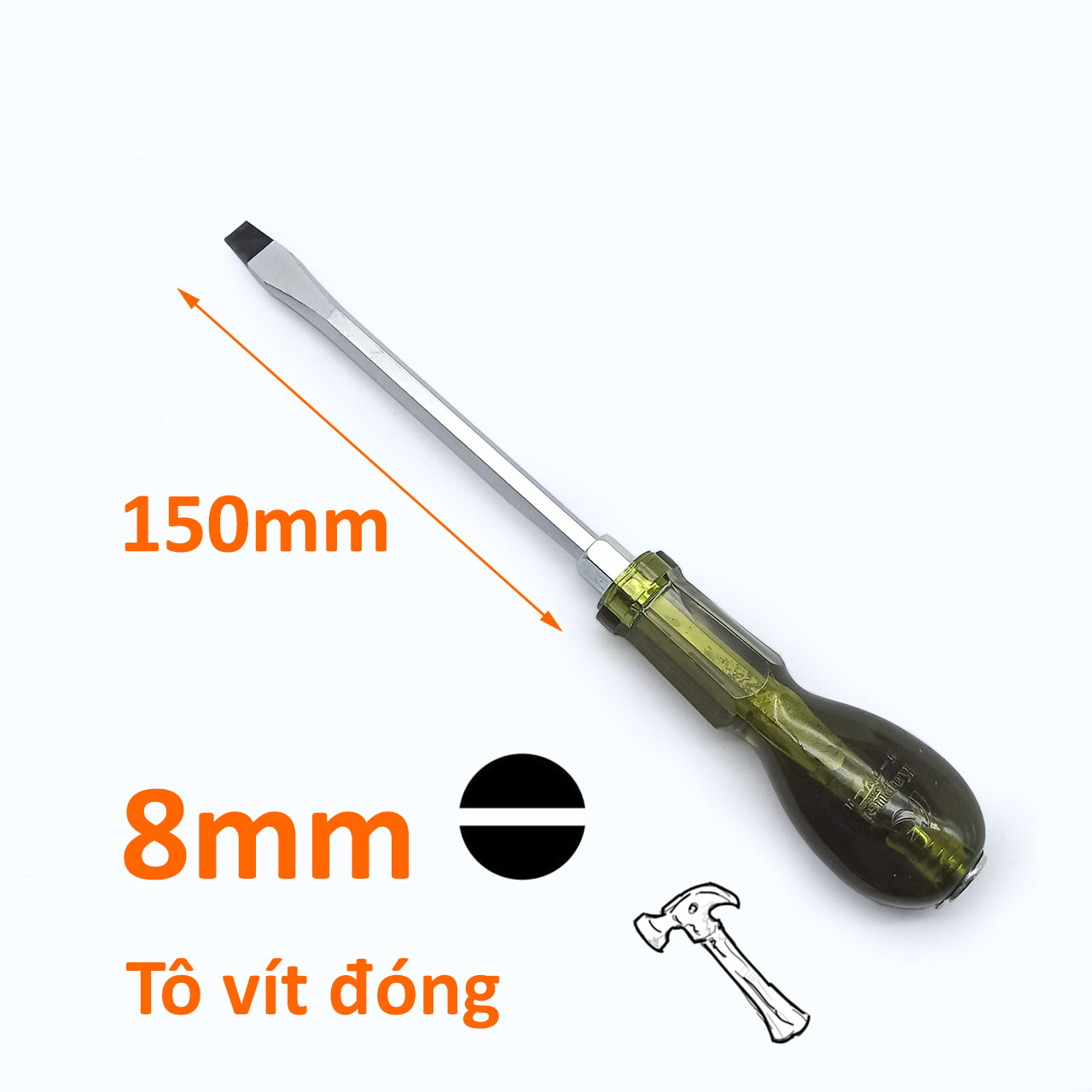 Tô vít đóng 2 cạnh Φ8 x 150mm