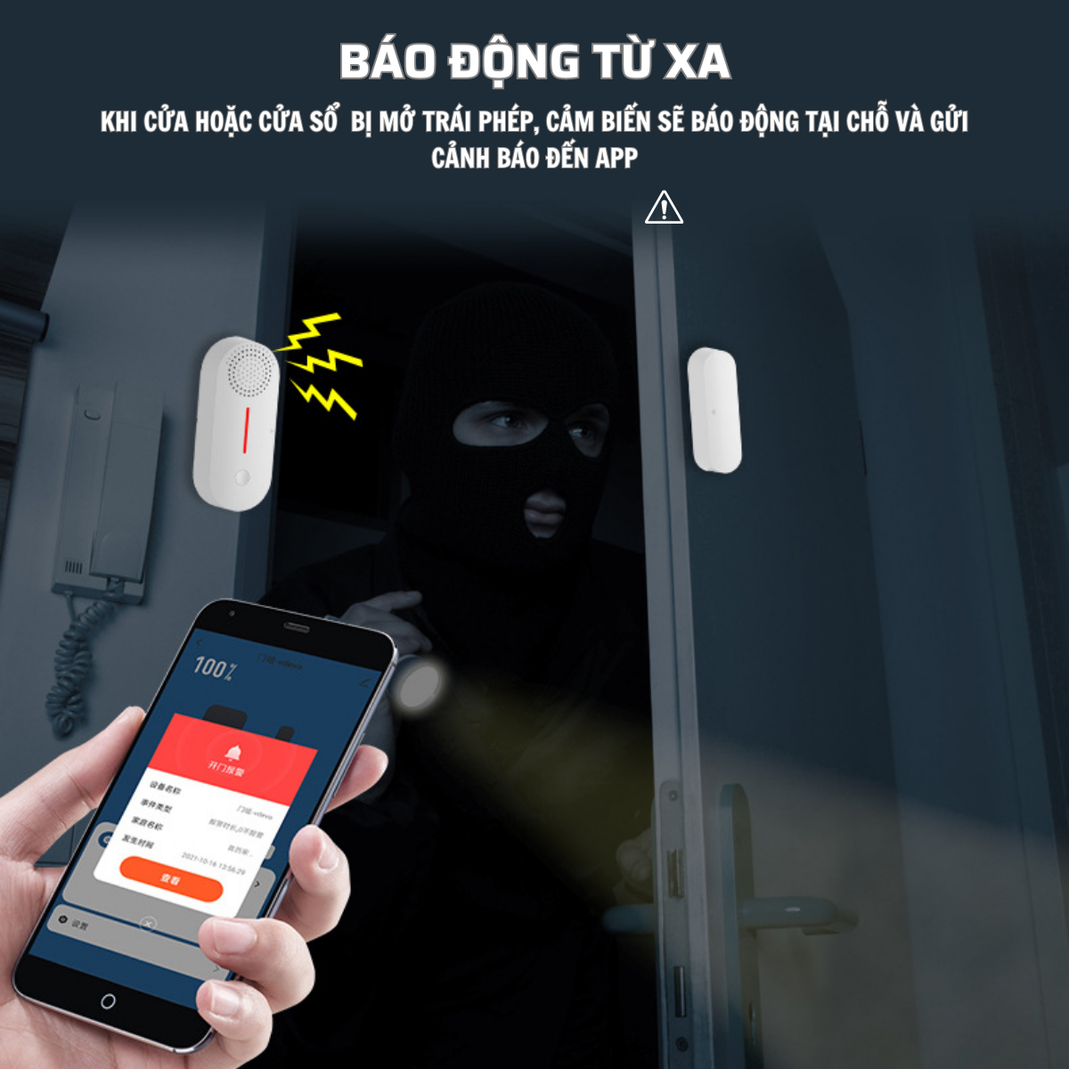 Chuông báo động chống trộm, báo khách mở cửa kết nối wifi CTFAST AW301 - Điều khiển từ xa qua app, âm báo 100 db hẹn giờ thông minh - Hàng chính hãng