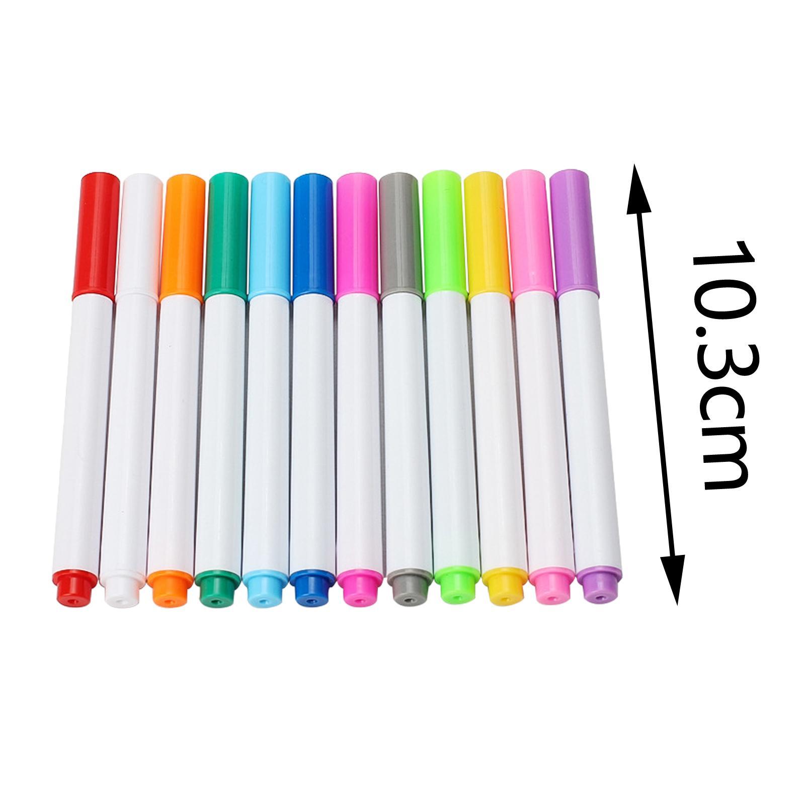 12Pcs Disappearing Ink Fabric Marker Pen Vanishing Air Water Erasable Pen for Sewing Creating Washable Art and Lettering,Temporary Marking