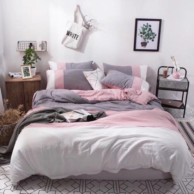 Set vỏ chăn ga gối cotton đũi