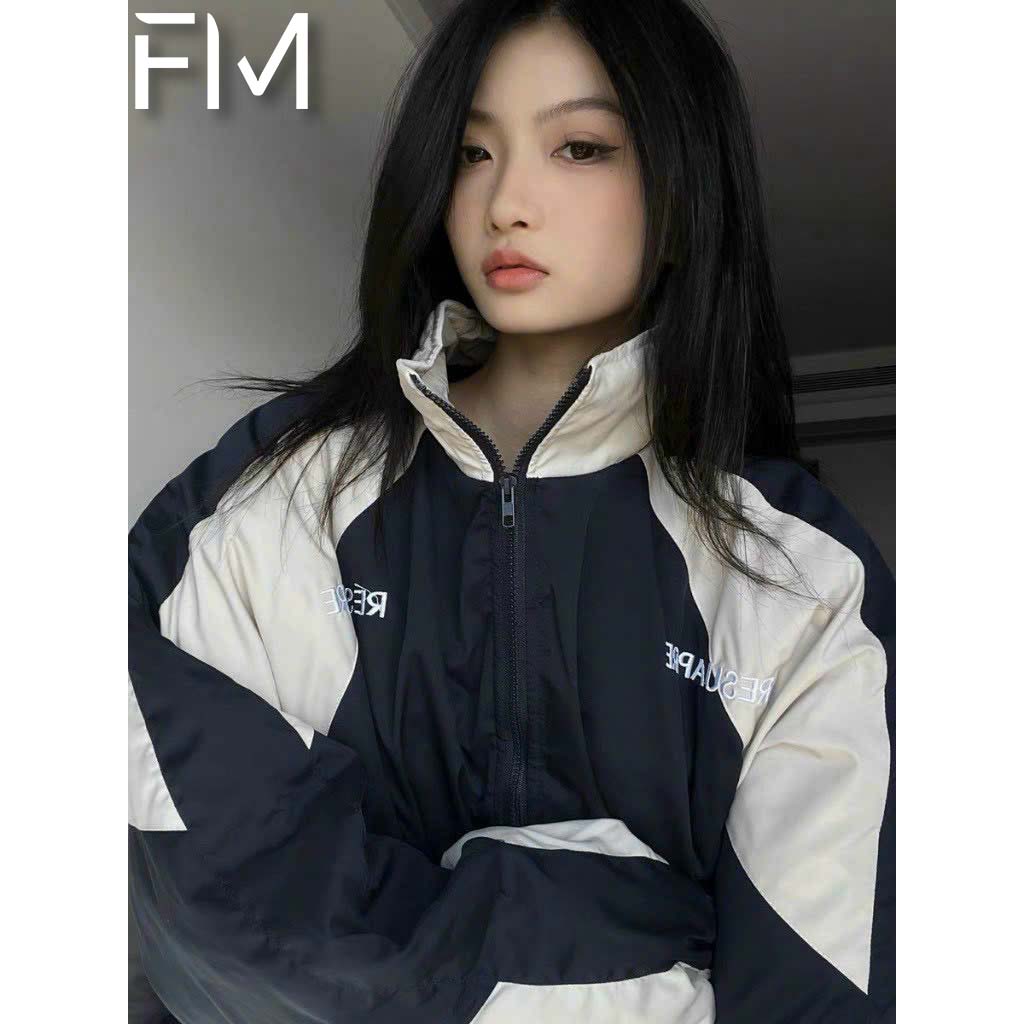 Áo khoác gió nữ 2 lớp, form rộng, phong cách hàn quốc - FORMEN SHOP- FMKS001-1