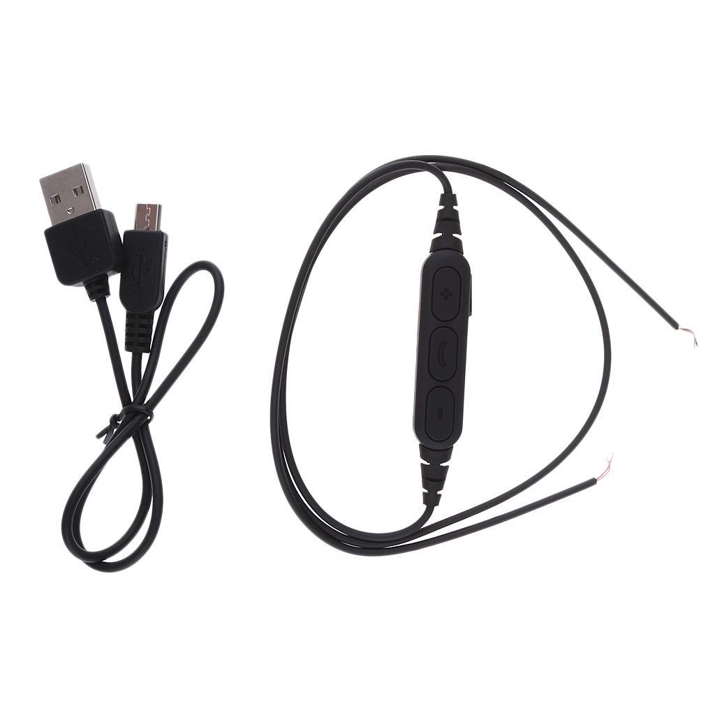 DIY Headphone Audio Cable Line Earphone Maintenance Control Wire With Microphone Bluetooth Adapter Receiver