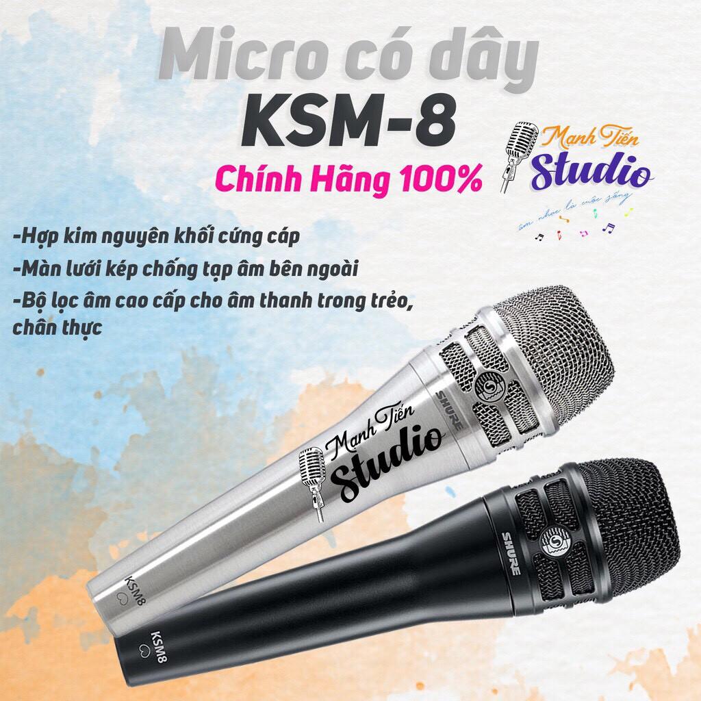 Micro có dây Shure KSM 8 hàng cao cấp, hát karaoke gia đình, micro sân khấu hội nghị, hút âm cực tốt.