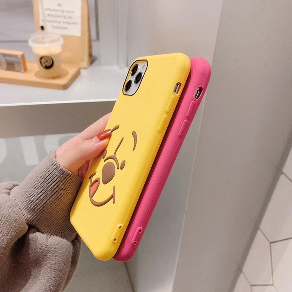 Ốp điện thoại hình Winnie The Pooh/gấu hồng cho IPHONE 6/6S PLUS 7P 8P X XS MAX XR 11 PRO MAX