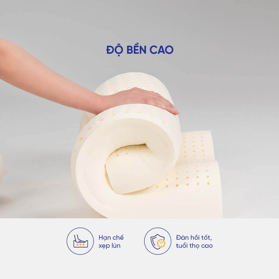 Gối cao su dợn sóng Liên Á Contour 38x51x10cm 100% cao su tự nhiên, thoáng mát, êm, mềm mại