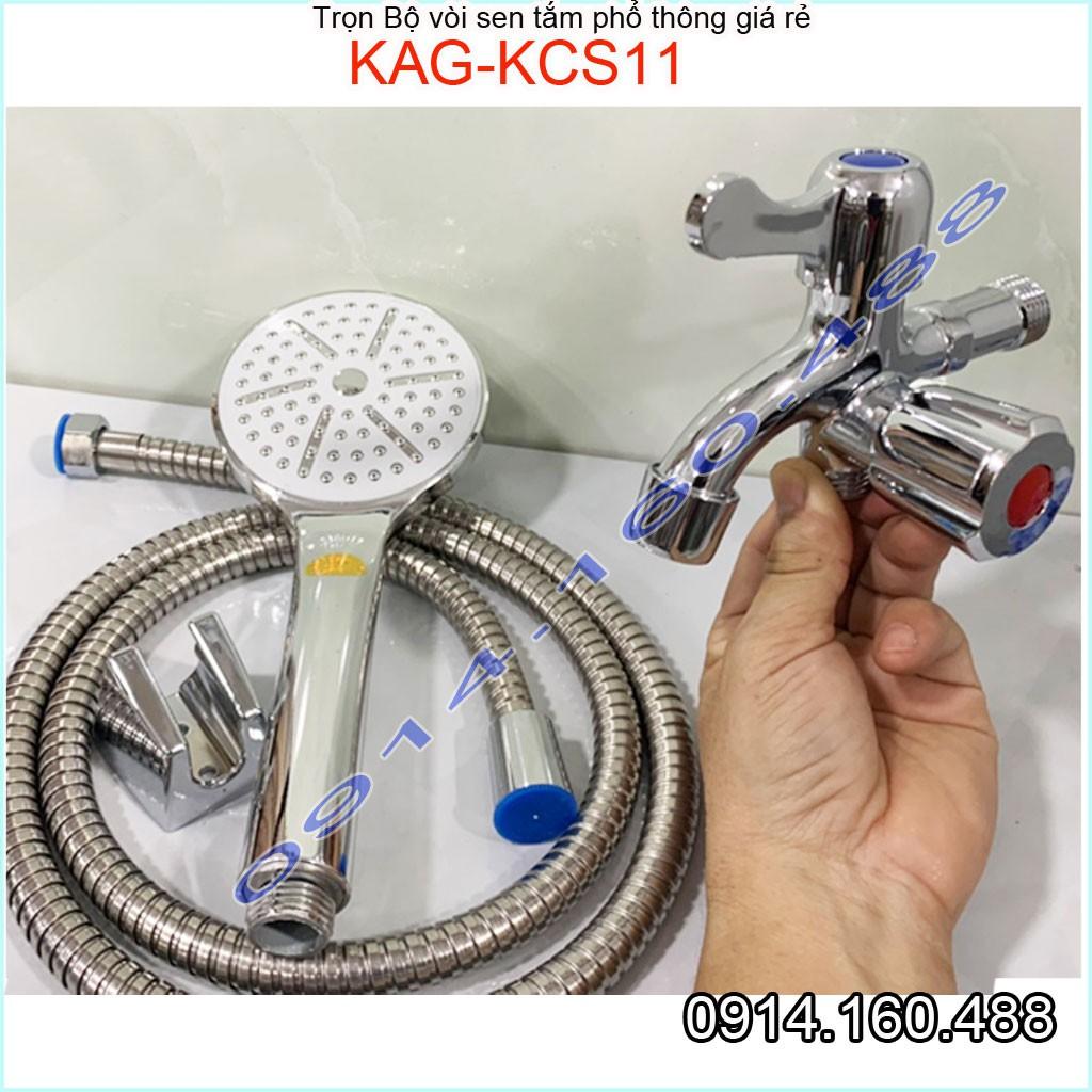 Vòi sen lạnh KAG-KCS11 Shower head, trọn bộ sen lạnh  inox bóng 100% dùng tia phun nước mạnh sử dụng tốt