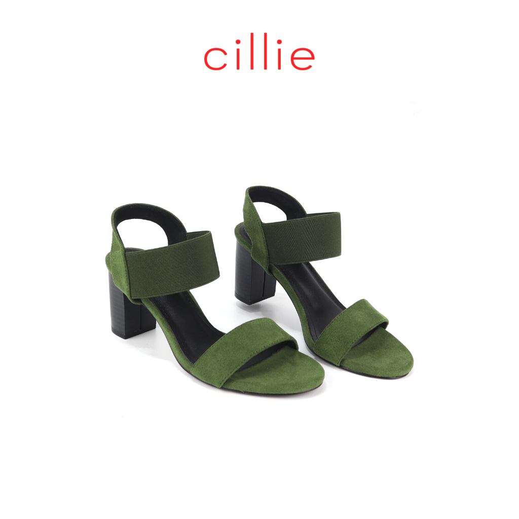 Giày Sandal Nữ Cao Gót Đế Vuông 7p Quai Ngang Basic Phối Mới Lạ Thời Trang Cillie 1010