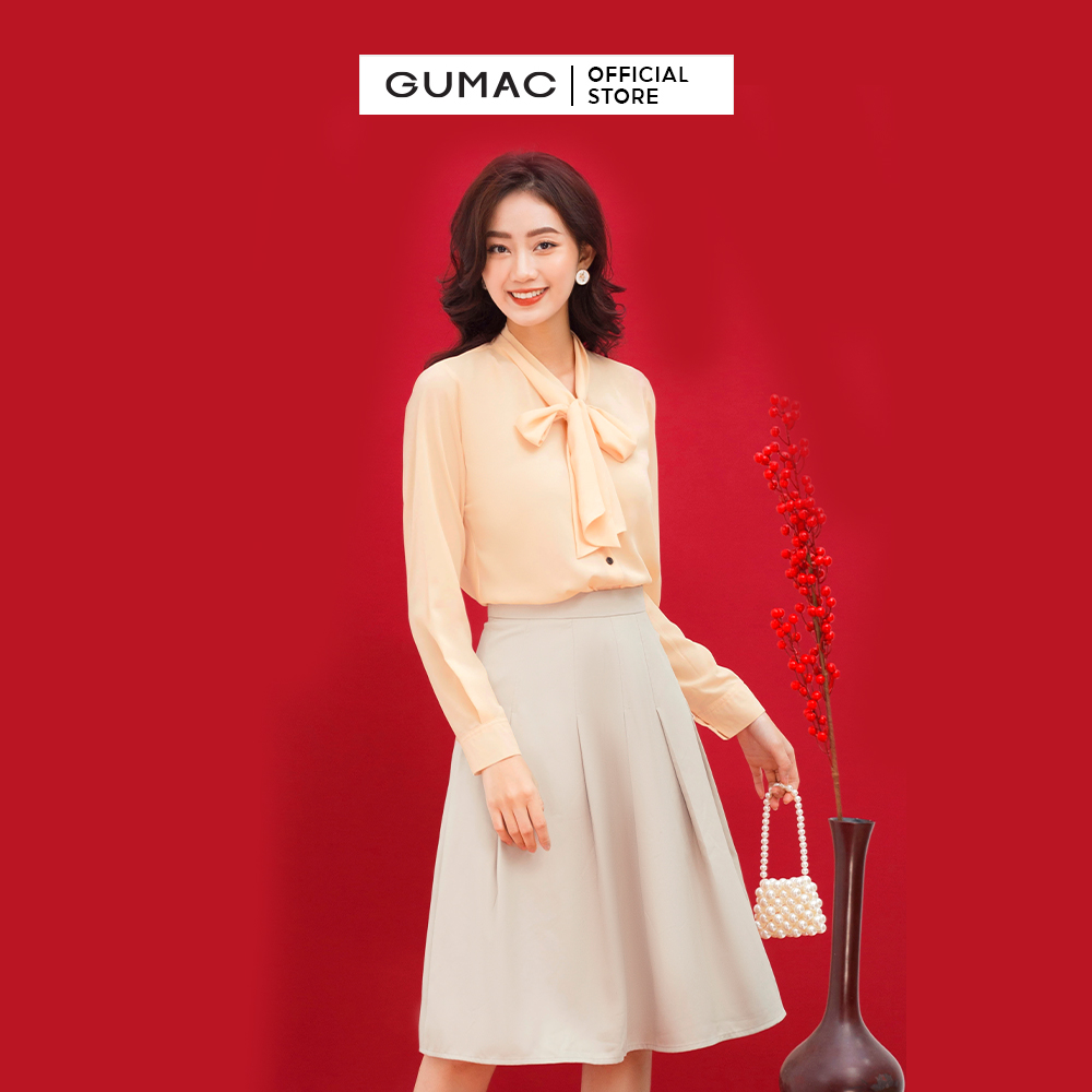Áo sơ mi nữ GUMAC AC01025 thắt nơ