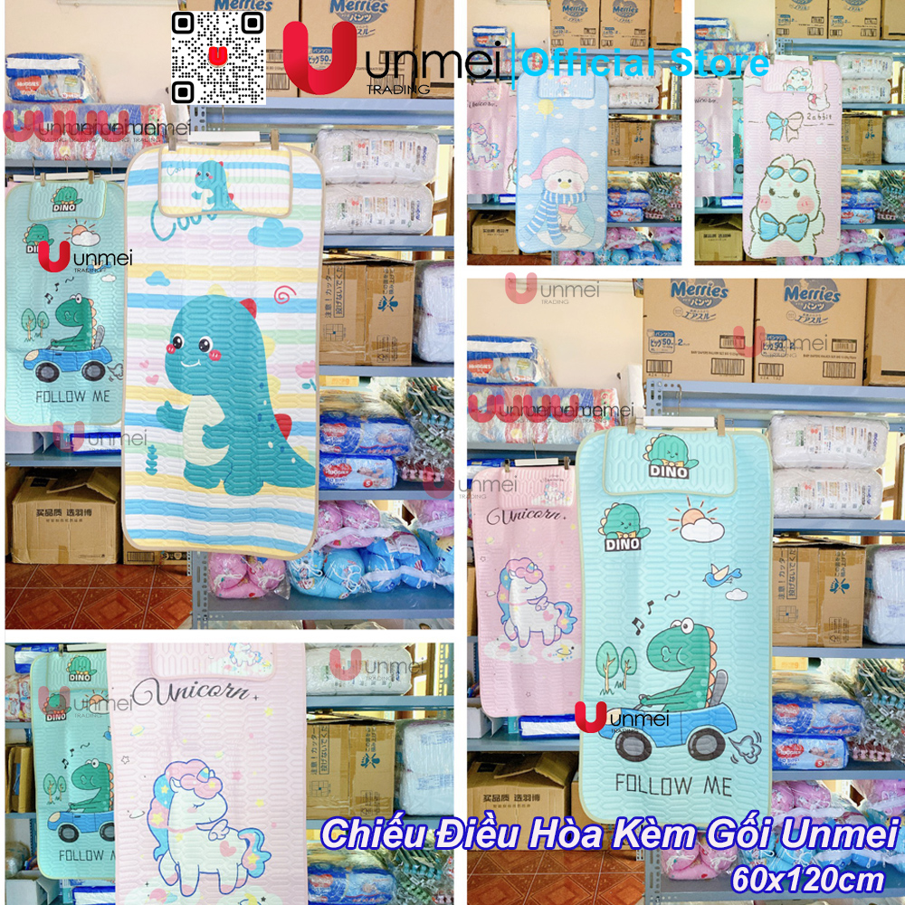Chiếu Điều Hòa Cao Su Non UNMEI Họa Tiết 5D Kèm Gối Cho Bé Yêu Hàng Loại Đẹp