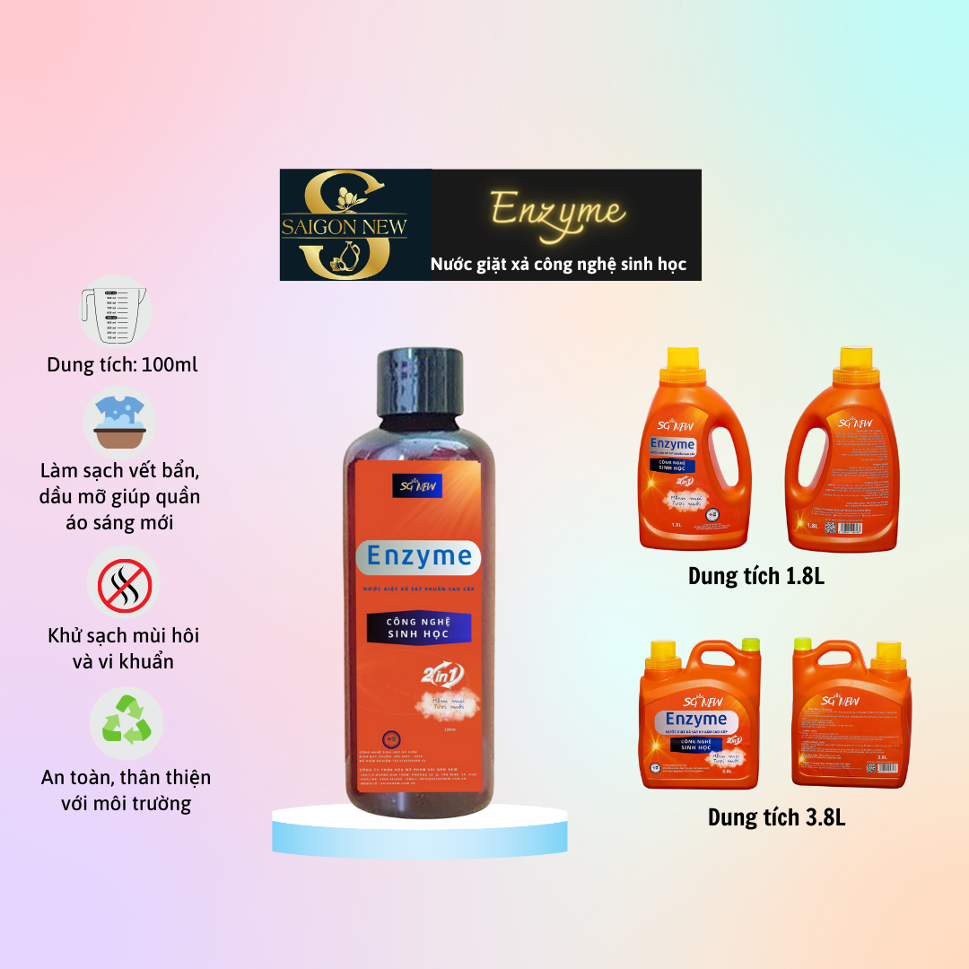 Nước Giặt Xả Sát Khuẩn Enzyme SGNEW - Hàng Chính Hãng - 100ml
