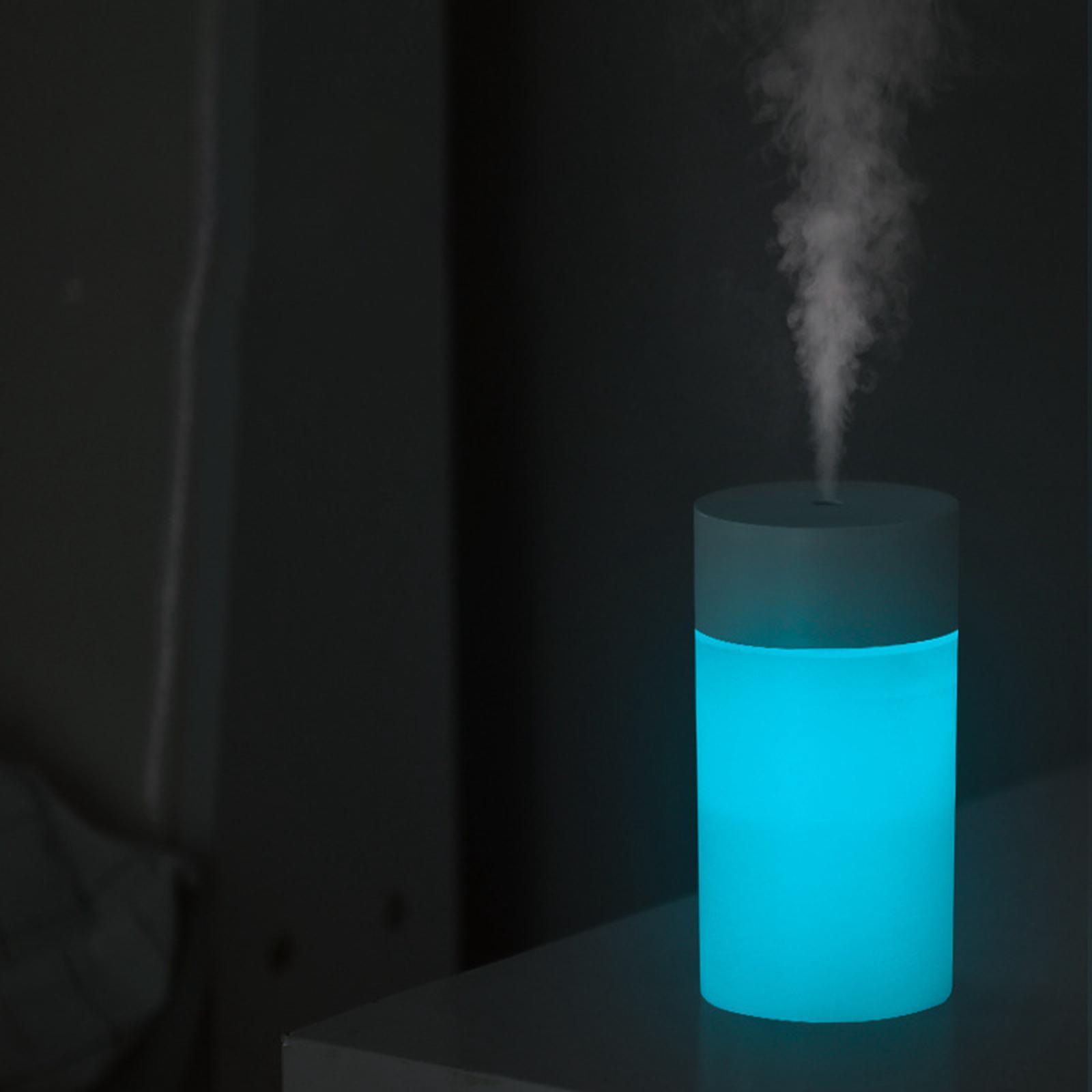 260ml Portable USB Air Humidifier Cool Mist Essential Oil Diffuser Night Light for Car Home Sleep 2 Mist Modes Auto Off Moisturizing Skin