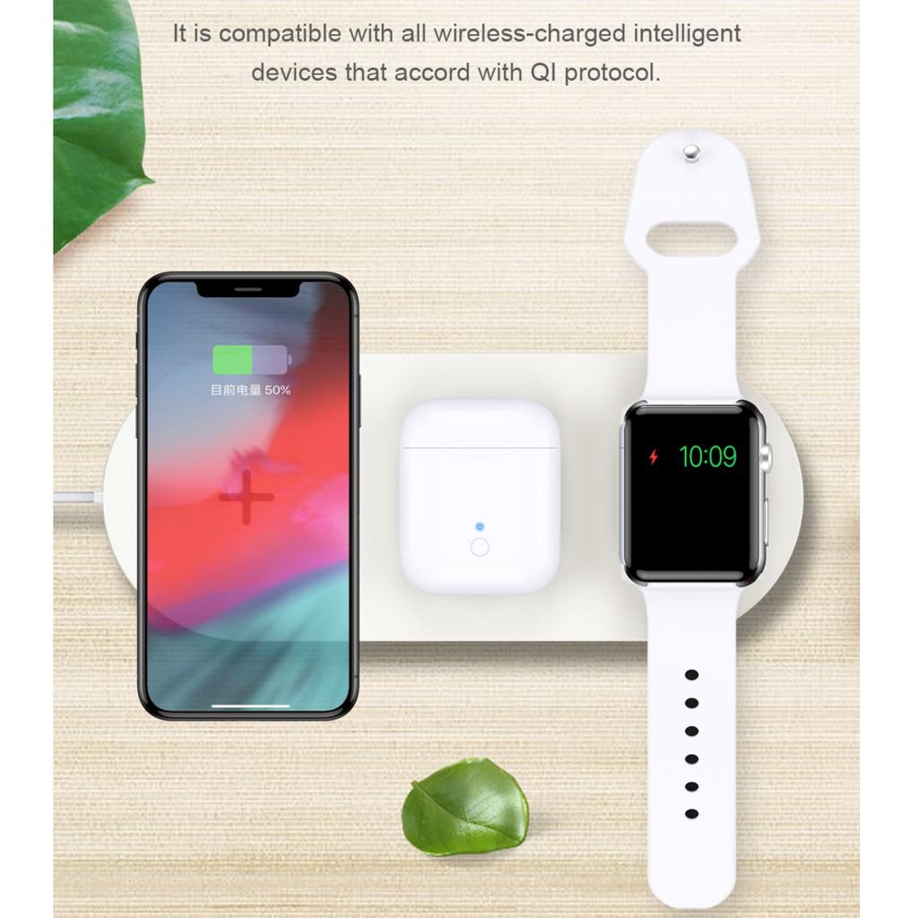 Đế sạc 3 trong 1 Devia V2 wireless dành cho smart phone&Apple watch &Earphone- hàng chính hãng