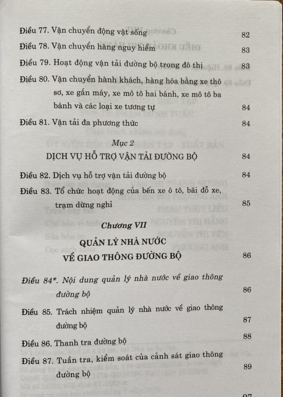 Luật Giao Thông Đường  Bộ ( hiện hành) ( sửa đổi, bổ sung  năm 2018,2019)