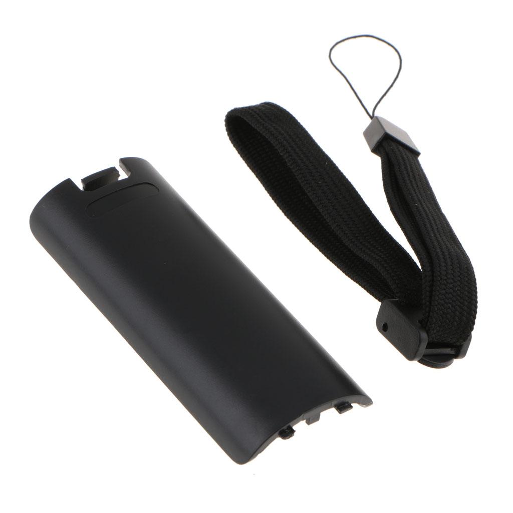 Battery Cover for Wii /Wii U Remote Control Back Door Case Lid + Wrist Strap