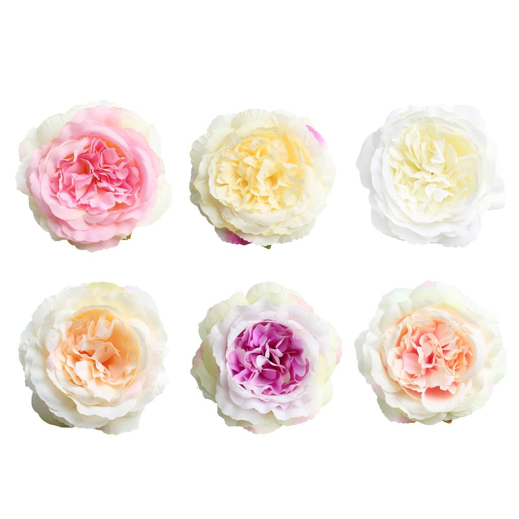 10 Pieces Artificial Silk Rose Flower Head Home Wedding Decor Champagne