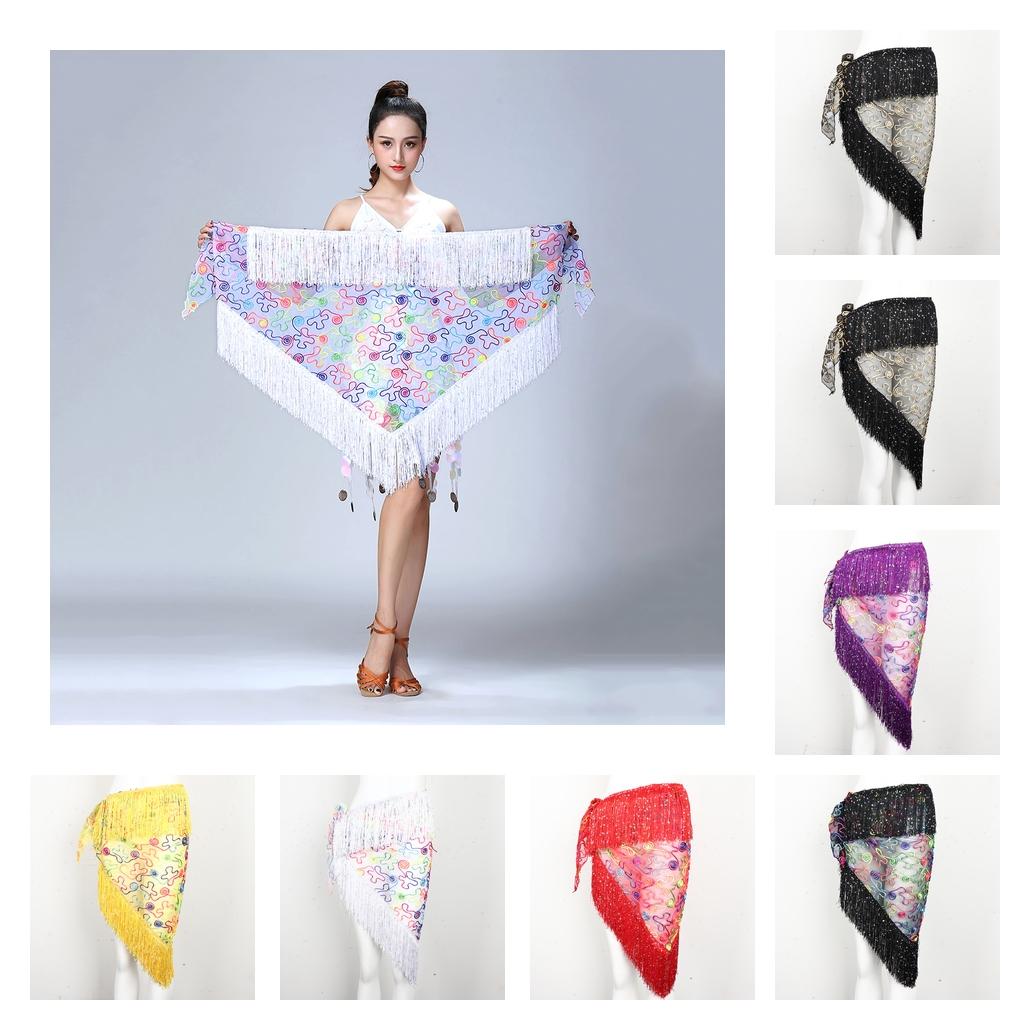 Tassel Mesh Net Indian Belly Dancing Hip Scarf Skirt Waist Wrap Chain for Women