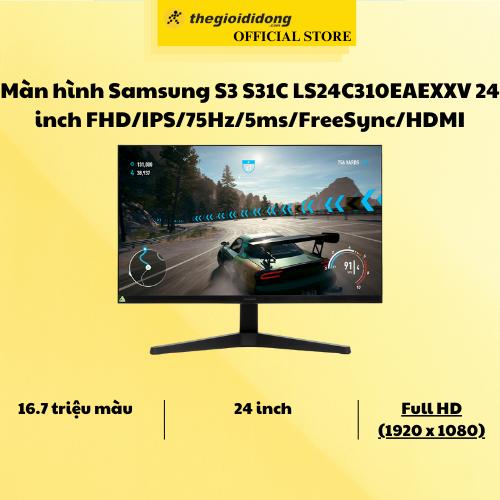 Samsung LCD LS24C310EAEXXV 24&quot;F/IPS/75Hz/5ms/250cd2/HDMI/VGA/Cáp HDMI/Đen - Hàng Chính Hãng