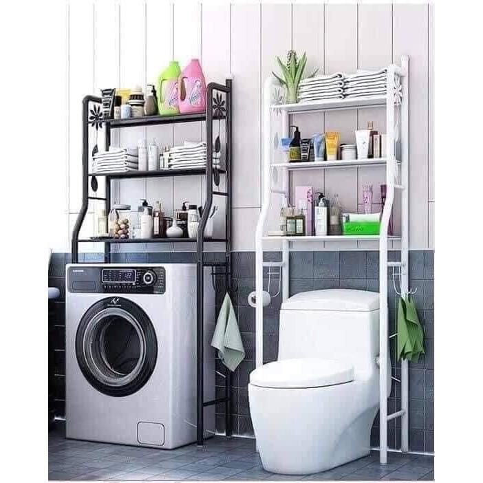 Kệ bồn cầu, kệ máy giặt 3 tầng để sau bồn cầu, kệ nhà vệ sinh trên toilet, Kệ nhà tắm đa năng tiện lợi