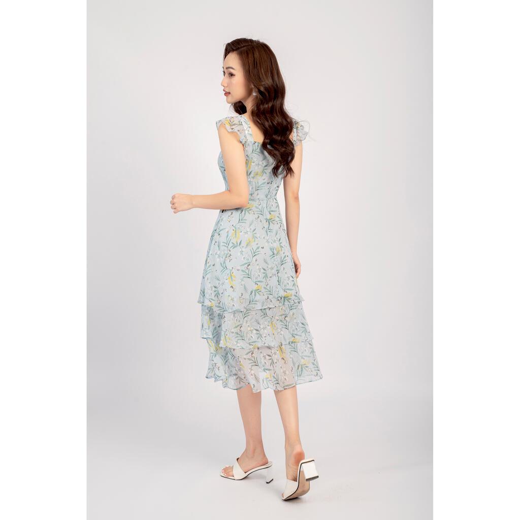Đầm maxi, quai kẹp bèo, tùng bèo ba tầng MMOutfit DA0222421