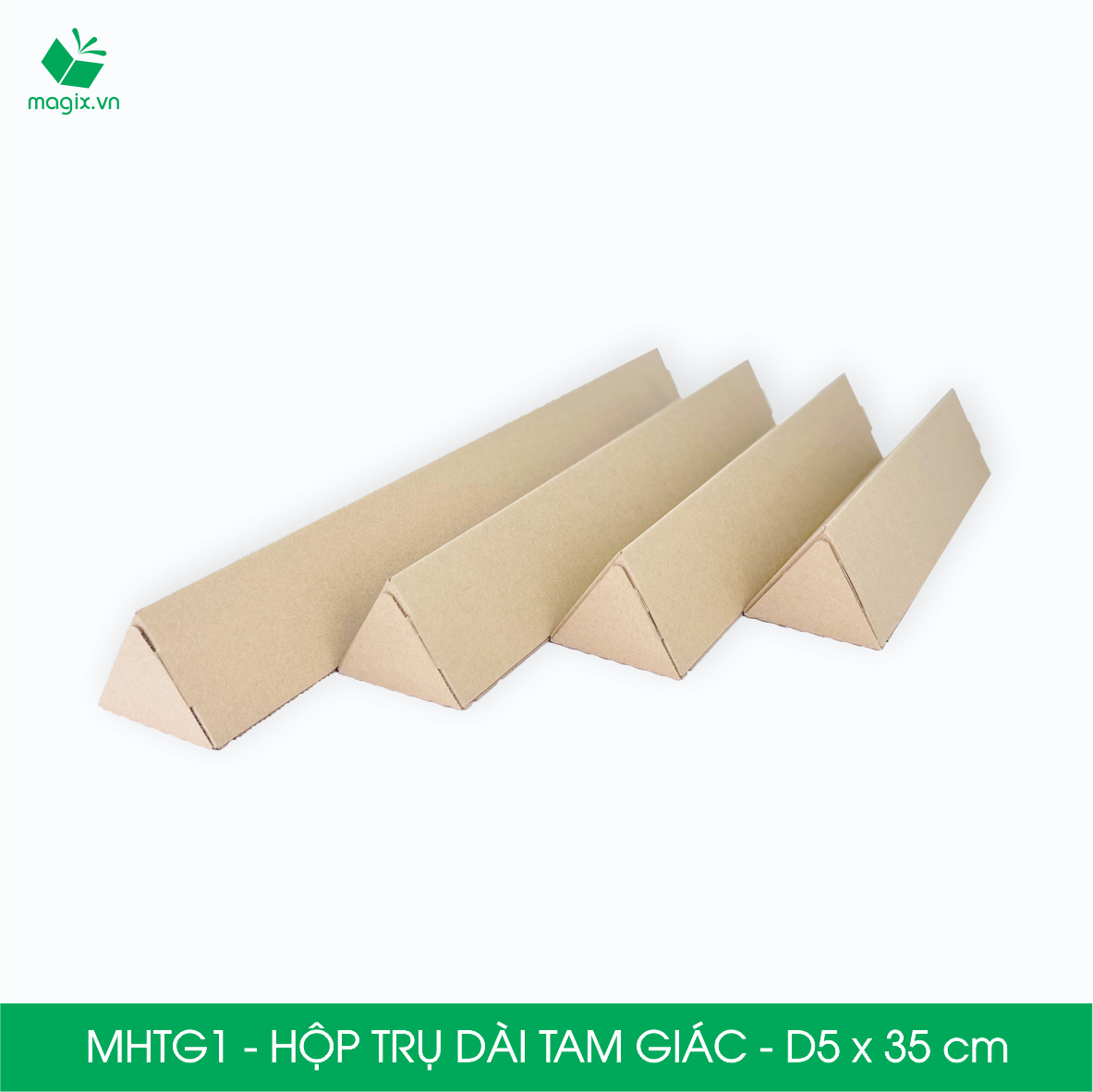 MHTG1 - D5x35 cm - 10 Hộp trụ dài tam giác thay thế ống giấy - Hộp carton đóng gói hàng