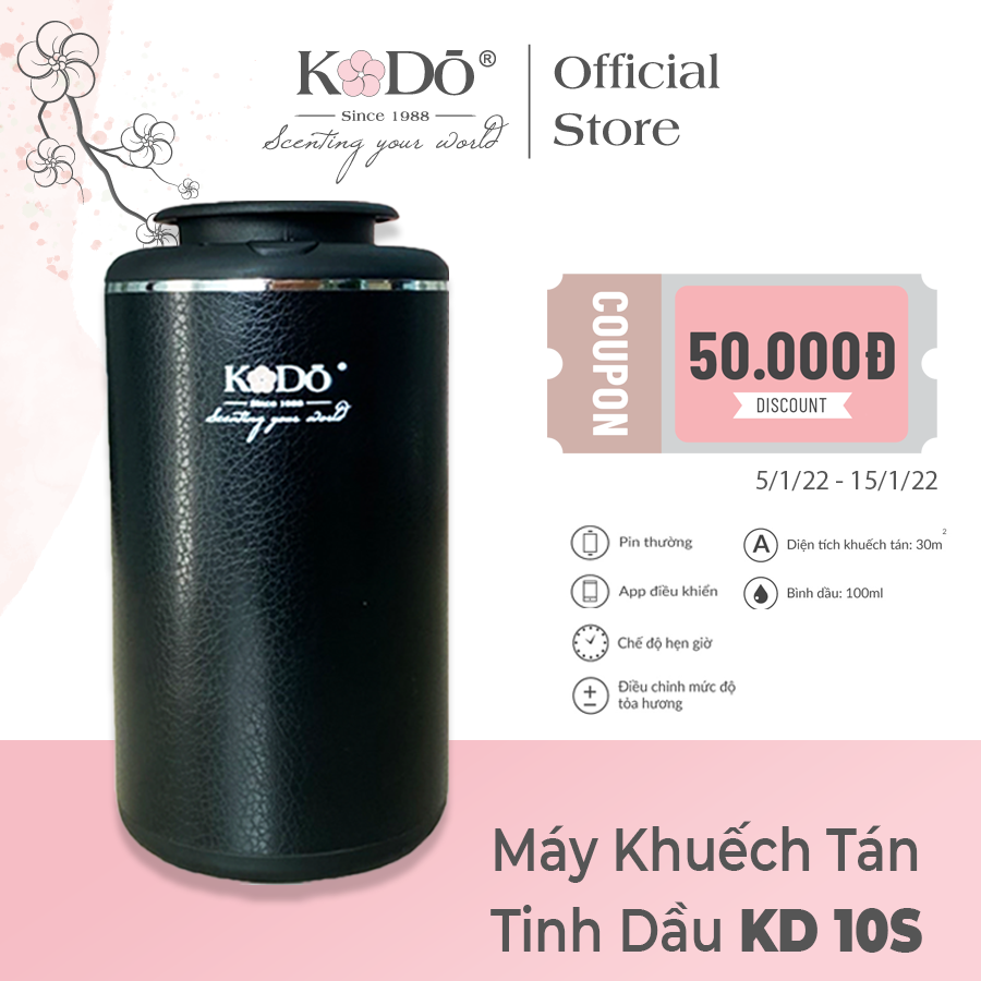 Máy Khuếch Tán Tinh Dầu Nguyên Chất Kodo 10S Máy Tạo Mùi Hương Cho Không Gian 20m2 - Tặng Kèm 10ml Tinh Dầu