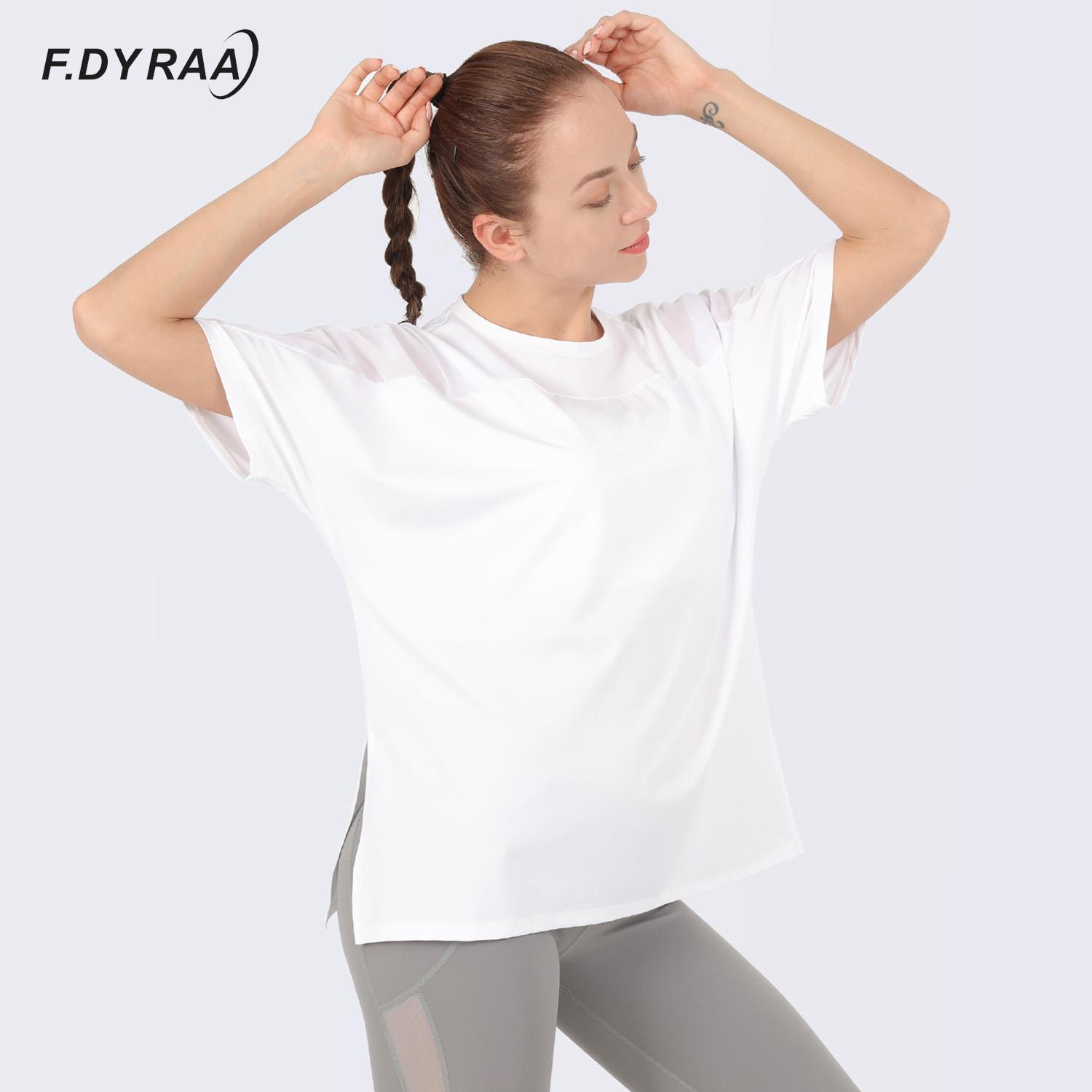 Áo phông tập thể dục của phụ nữ vừa vặn với thể thao chạy lưới yoga áo ngắn áo yoga yoga áo tập gym top áo thun nhanh Color: Black Size: XXXL