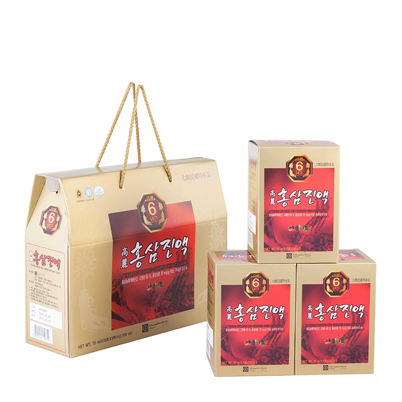 Combo 2 Hộp Nước hồng sâm Hàn Quốc 6 năm tuổi Chong Kun Dang 6 Years Korean Red Ginseng Extract Liquid 70ml x 30 gói