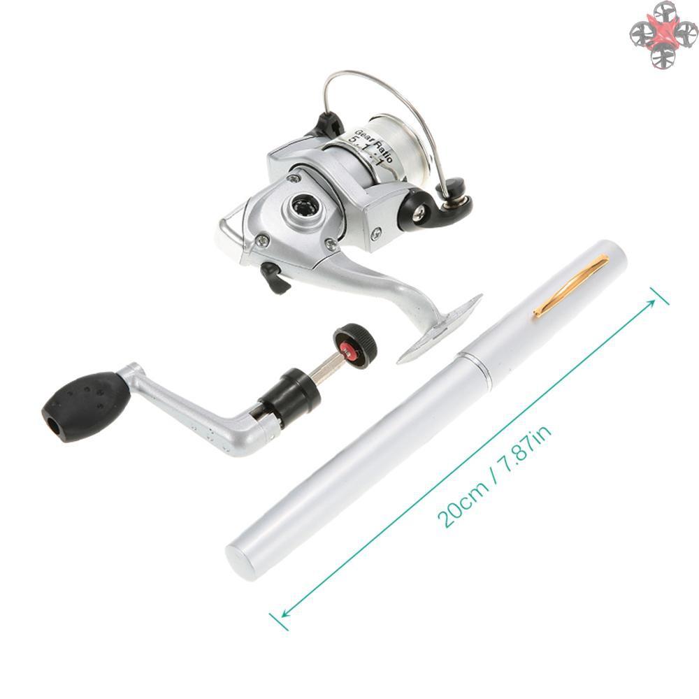Cần Câu Cá Mini Dạng Bút Bằng Nhôm + Máy Câu