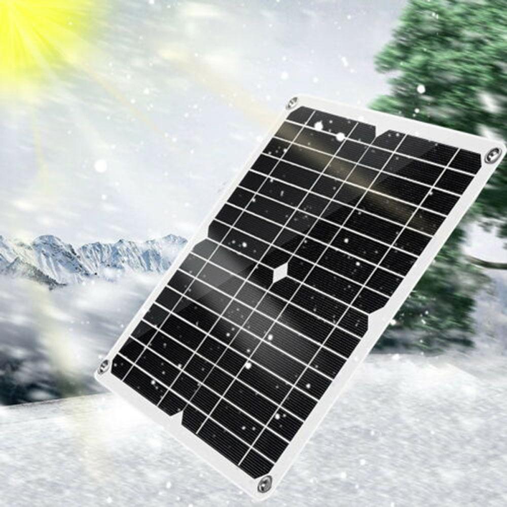 18V/25W Monocrystalline Solar Panel Kit Dual USB Phone Charger Outdoor Camping Power Bank Waterproof with Controller