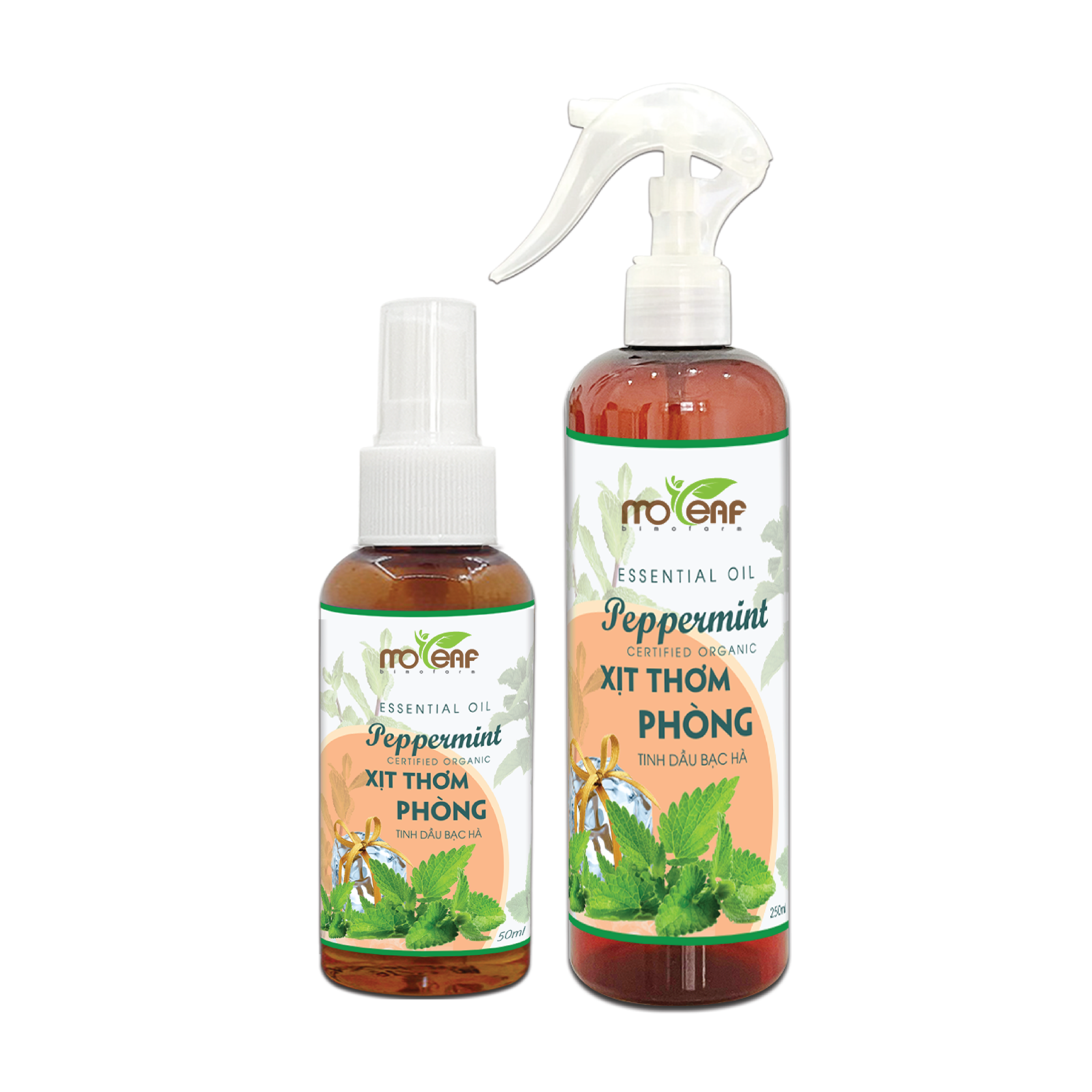 Xịt Thơm Phòng Tinh Dầu Bạc Hà Moleaf Lọc Không Khí Thơm Mát Xua Đuổi Chuột, Đuổi Muỗi & Côn trùng 250ml