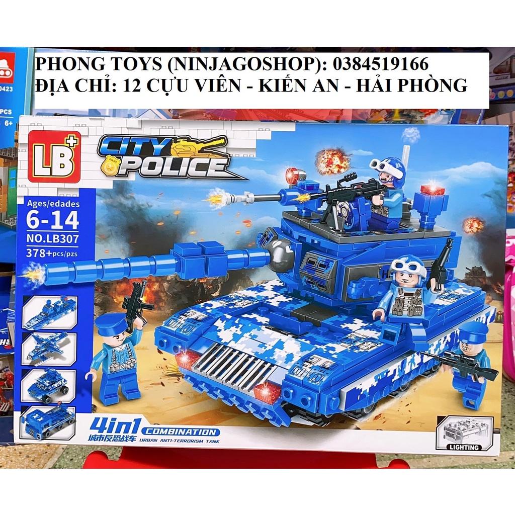 Lắp ráp xếp hình Quân đội ARMY City 307 : Xe tăng bọc thép biến hình xe quân sự 4 in 1