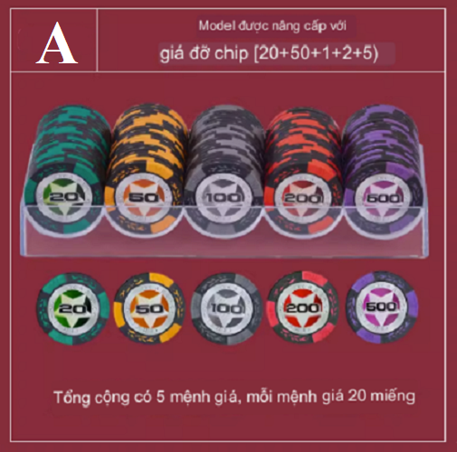 Bộ Phỉnh 100 Chip Texas Poker