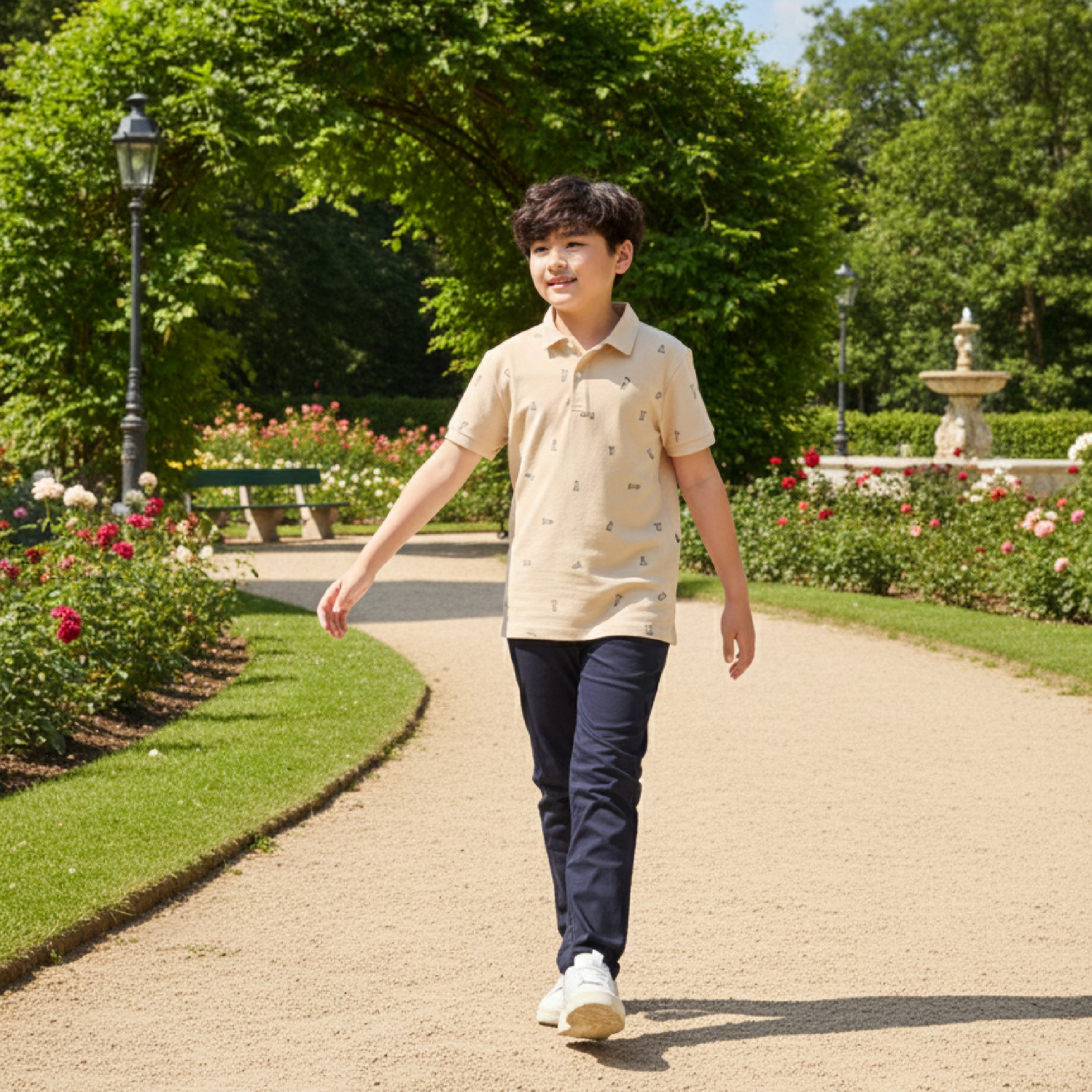 Áo polo bé trai ngắn tay Bigfox Miss Meow size đại sơ mi trẻ em nam thun cotton cá sấu cỡ 7-15 tuổi