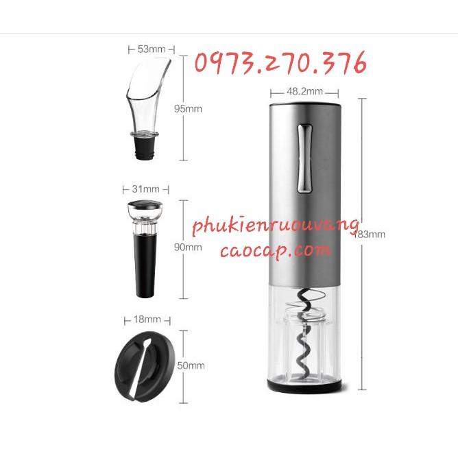 Khui điện mở rượu vang - sạc pin kèm 3 phụ kiện.