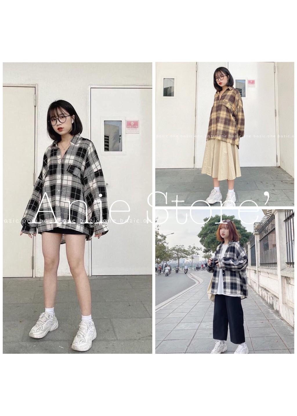 Áo Sơ Mi Nữ Caro Tay Bồng