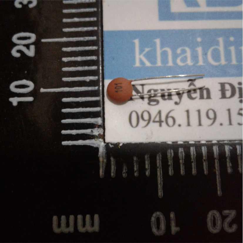 Tụ gốm, tụ không phân cực 50v 100pF/101 KDE0156