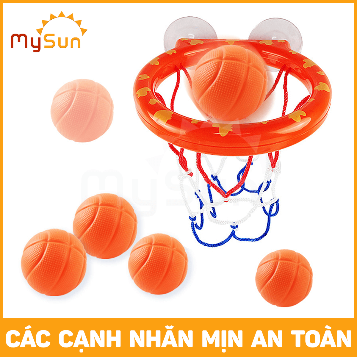 Bộ đồ chơi bóng rổ treo tường mini trong phòng nhà tắm cho bé vận động thể thao MySun