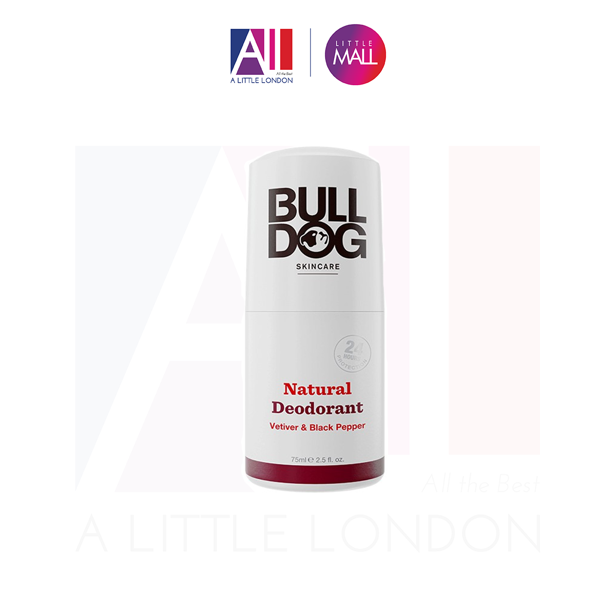 Lăn khử mùi dành cho nam Bulldog Natural Deodorant Original / Vetiver &amp; Black Pepper 75ml