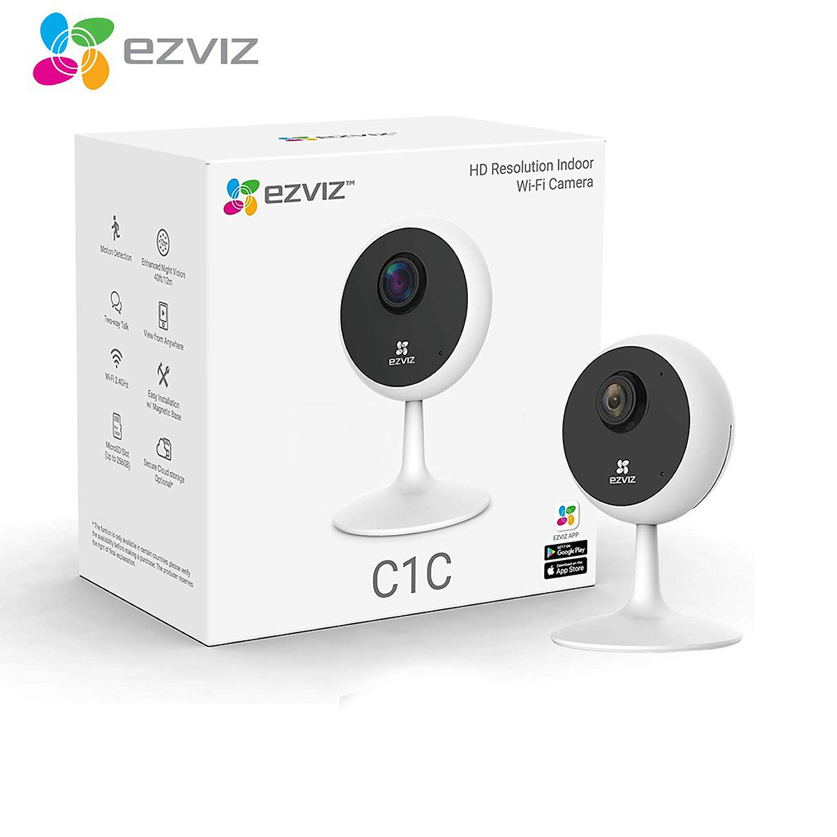 Trọn bộ Camera Ip Wifi Ezviz Cube C1C Full HD 1080P Và Thẻ Nhớ HIKVISION 64GB - Hàng Chính Hãng
